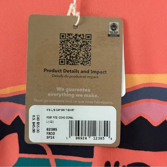 NWT Patagonia Capilene UPF Cool Silkweight Long Sleeve Shirt, Foxy Fitz - Picture 8 of 10